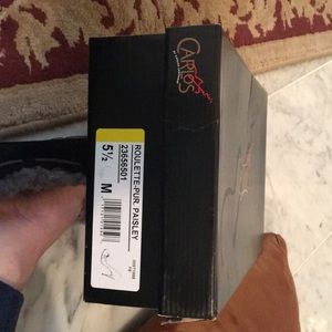 Carlos Santana purple paisley heels